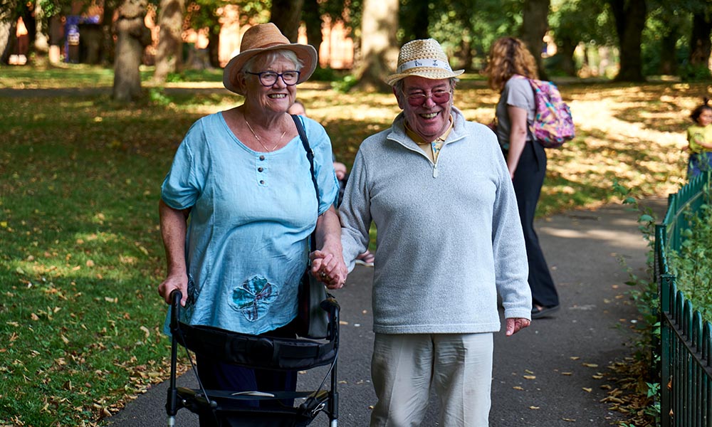 People out in the park.