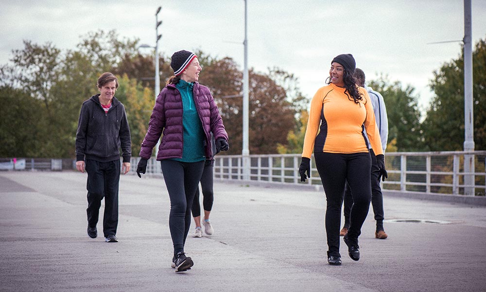 People out walking.