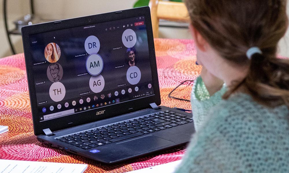 A colleague on a zoom video call.
