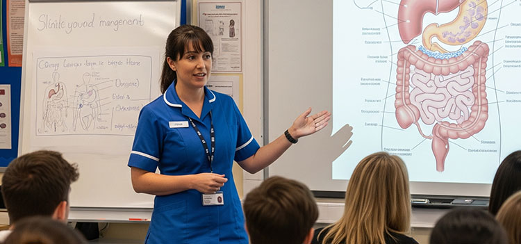 Colleague delivering training.