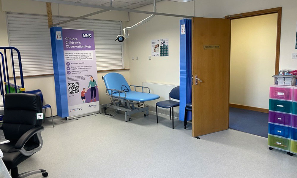 An empty examination room.