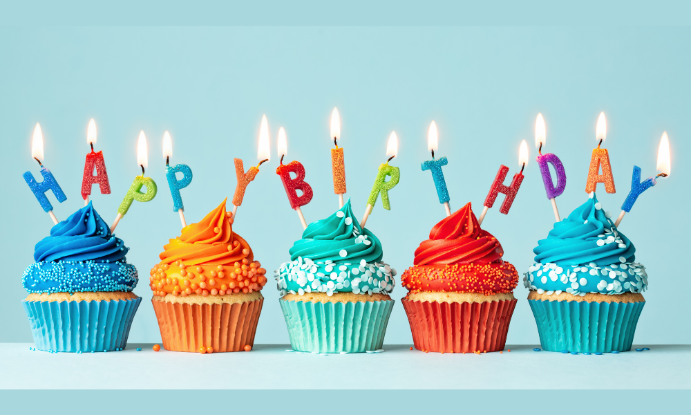 Cup Cakes with Happy Birthday candles