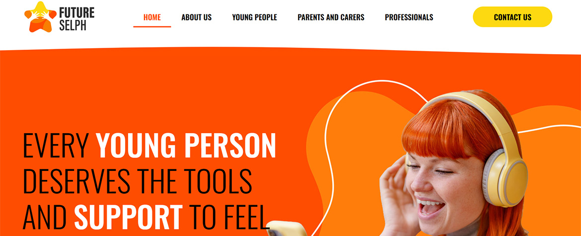 Future Selph home page header screenshot