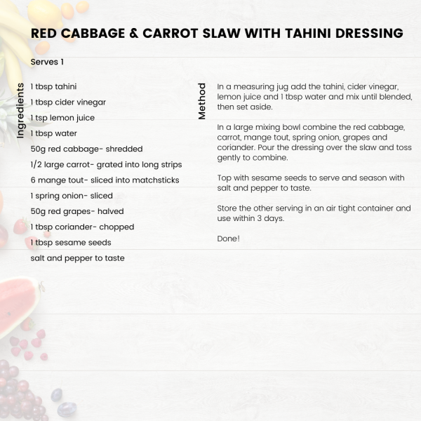 Recipe for Red Cabbage and Carrot Slaw